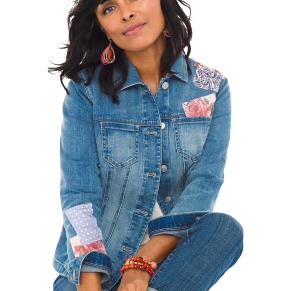 Chico's Patchwork Jean Jacket - image 1